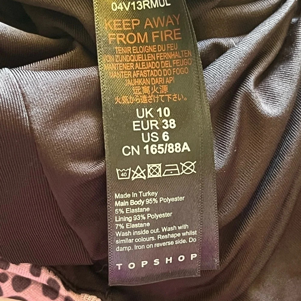 Topshop Purple Black Leopard Strappy Bodysuit Women’s 6 | Pinup Rockabilly - Picture 7 of 10